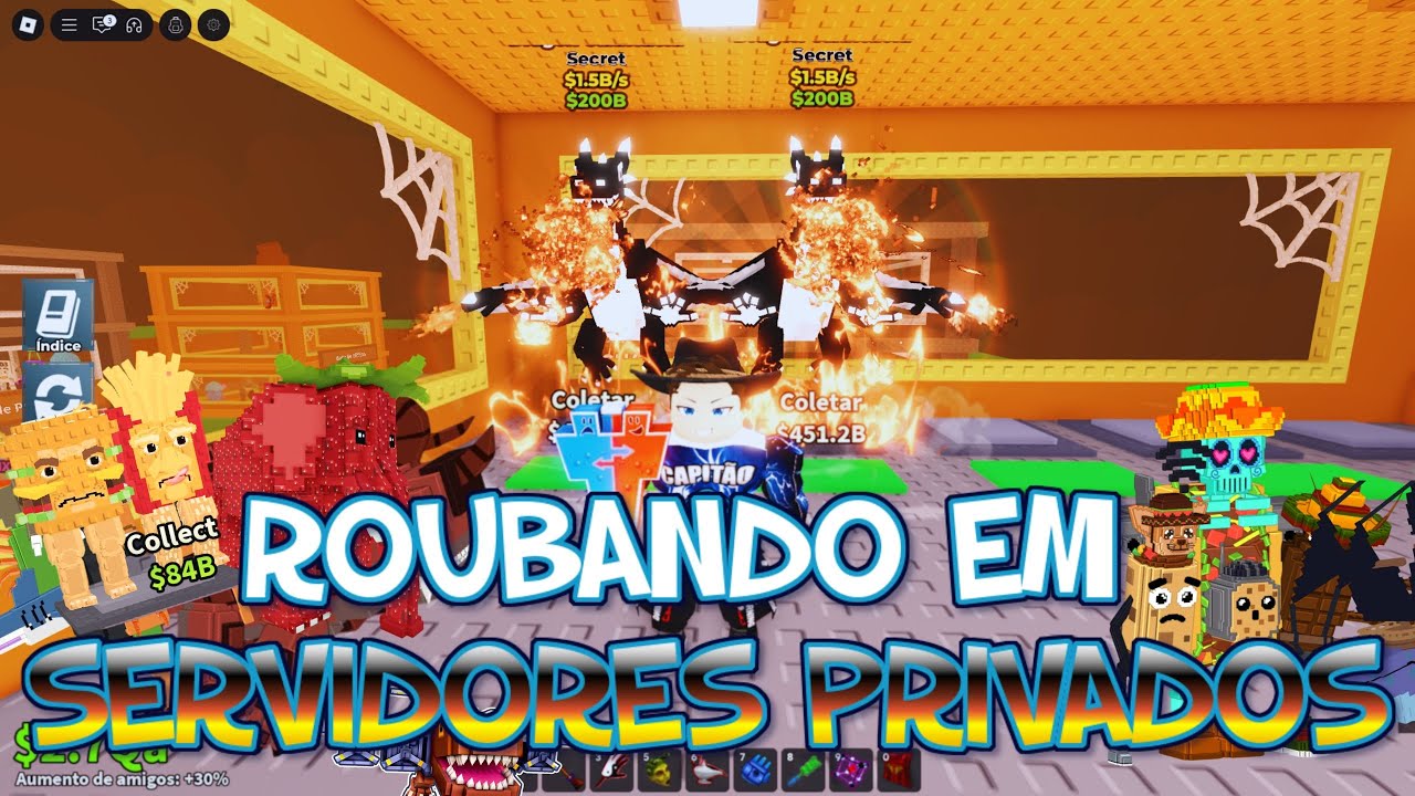 ROUBANDO EM SERVIDORES PRIVADOS DE STEAL BRAINROT ROBLOX/PART1🤯