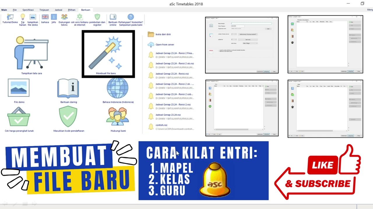 CARA KILAT ENTRI KELAS, MAPEL, DAN GURU DI aSc TIMETABBLES