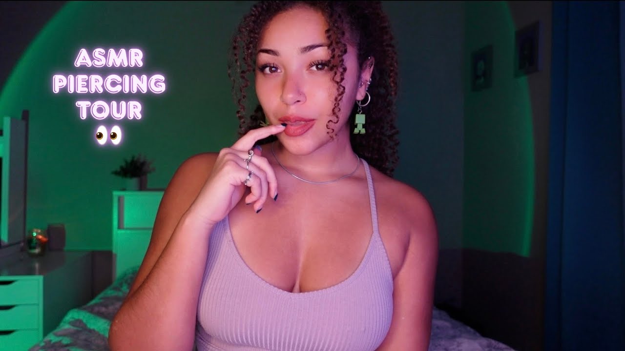 ASMR Showing You ALL My Piercings 🍒✨ (Close Whispers, Tracing, Piercing Tour)