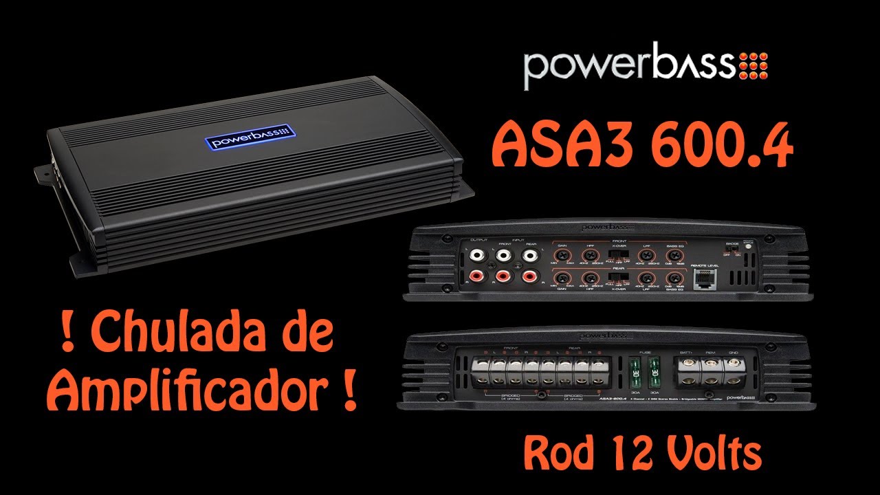 AMPLIFICADOR POWERBASS ASA3 600.4 RANGO COMPLETO - ROD12VOLTS