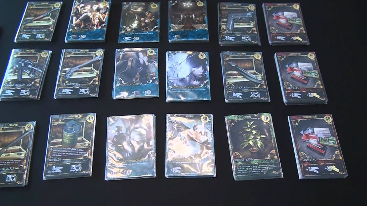 Drakkenstrike's Resident Evil Deck Building Game Components Breakdown Video Review in HD