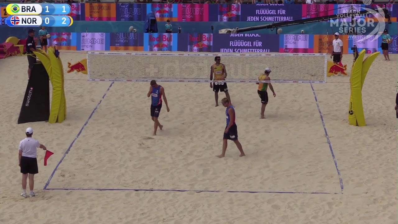 Mol.A/Sørum (NOR) vs. Pedro/Bruno (BRA) FIVB Major Series Gstaad 2018 Round of 16