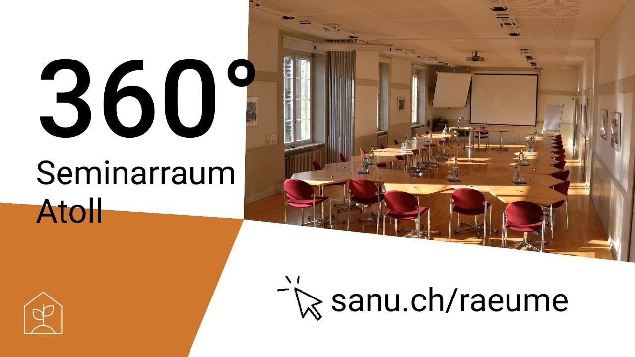 360&deg; Ansicht &ndash;&nbsp;Seminarraum Atoll bei sanu future learning ag