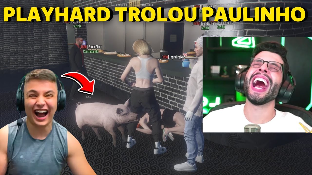 PLAYHARD TRANSFORMOU PAULINHO O LOKO EM UM PORCO NO CIDADE ALTA e ZOOU GERAL😂