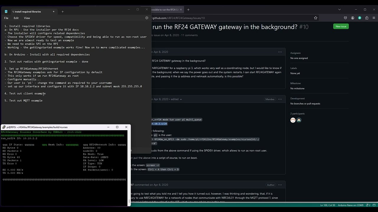 RF24 Communication Stack Installation & Usage - 2024 - Linux/Raspberry Pi