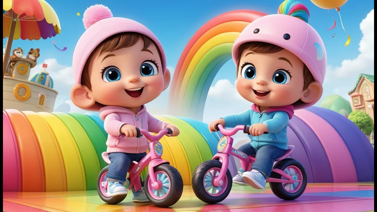 Rainbow Bikes Color Game | Fun Learning & Action Song for Toddlers