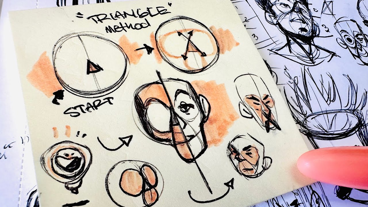 How to draw hair and a new way to see the face structure . Anatomy and perspective lesson
