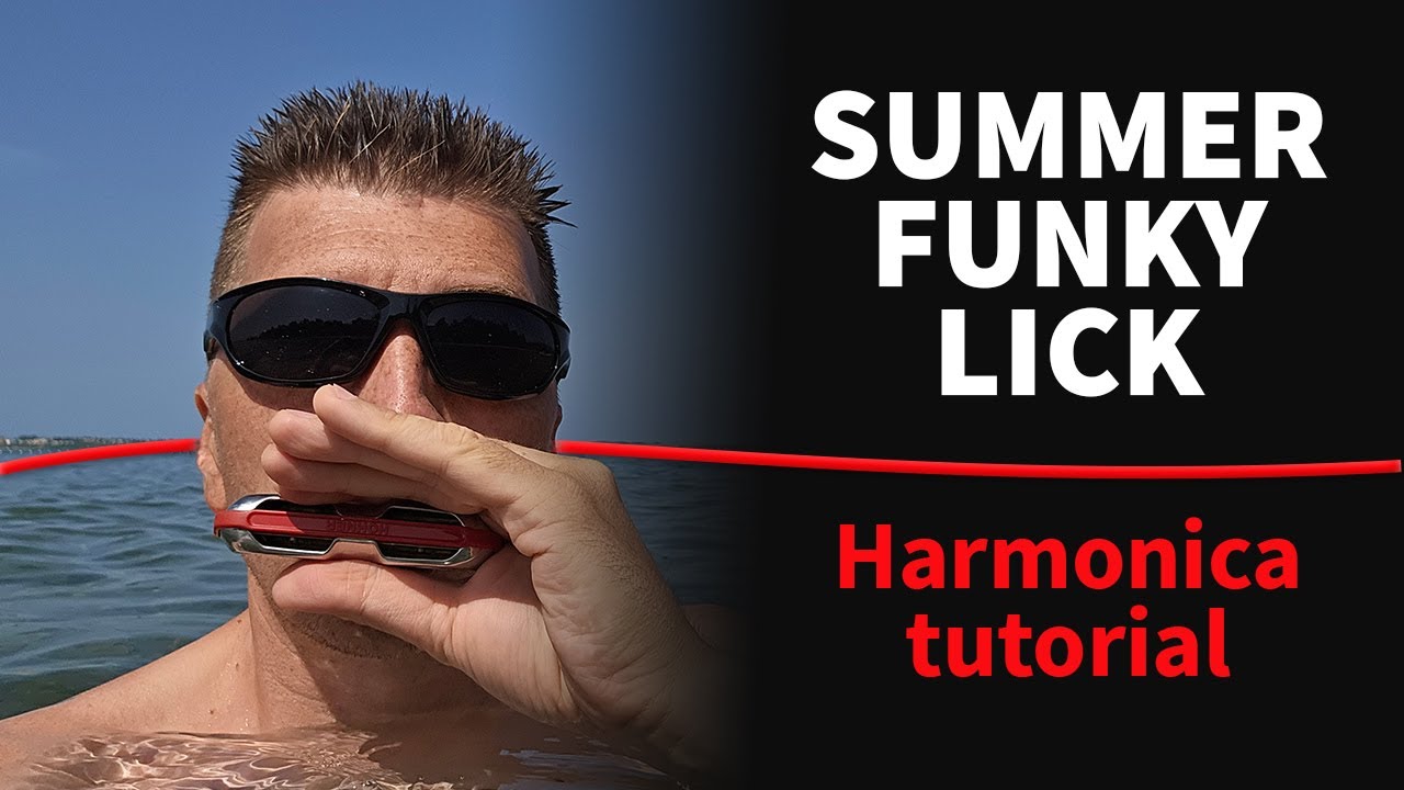 Summer funky lick! - HARMONICA TUTORIAL with tabs