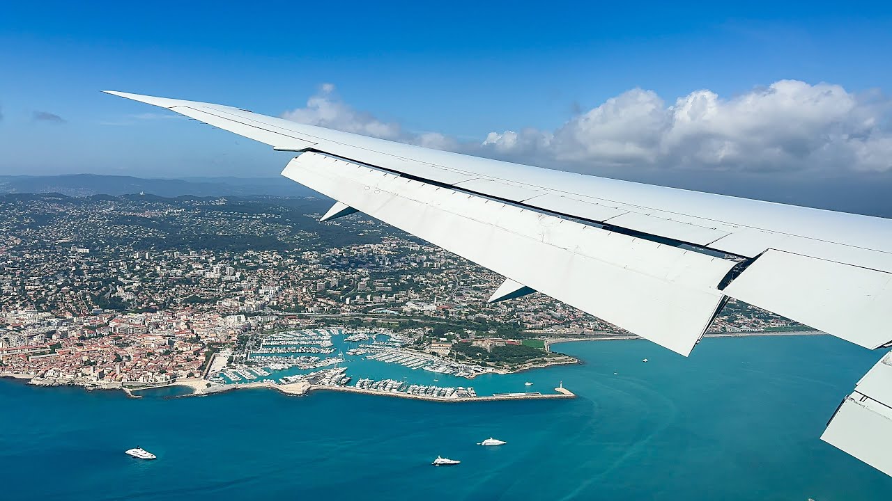 Delta Boeing 767-400ER Stunning Approach and Landing in Nice Côte d'Azur, France | ATL-NCE