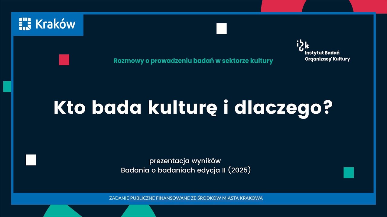Kto bada kulturę i dlaczego? Prezentacja wyników 