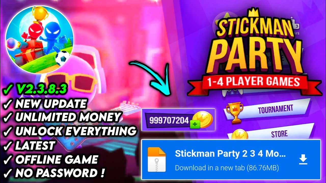 Download Stickman Party Mod Apk v2.3.8.3 - Unlimited Money in 2024