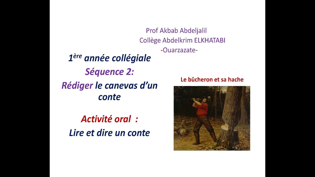 Lire et dire un conte -le bucheron et sa hache  - PROF AKBAB