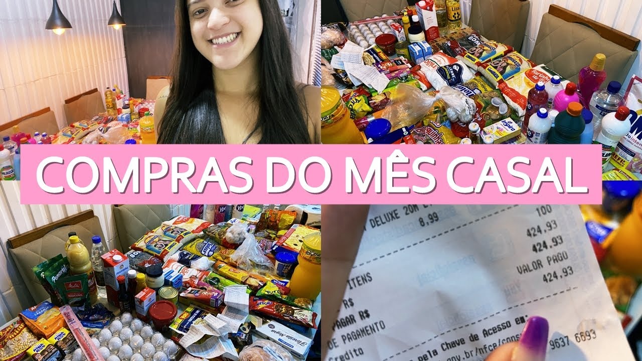 COMPRAS DO MÊS PARA CASAL *pegamos bastante coisa* #vlog  #comprasdomês #mercado