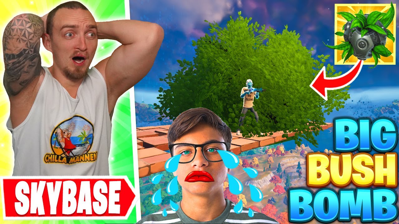 JAG DÖDAR NOOB-ERIK I EN BIG BUSH BOMB SKYBASE I FORTNITE