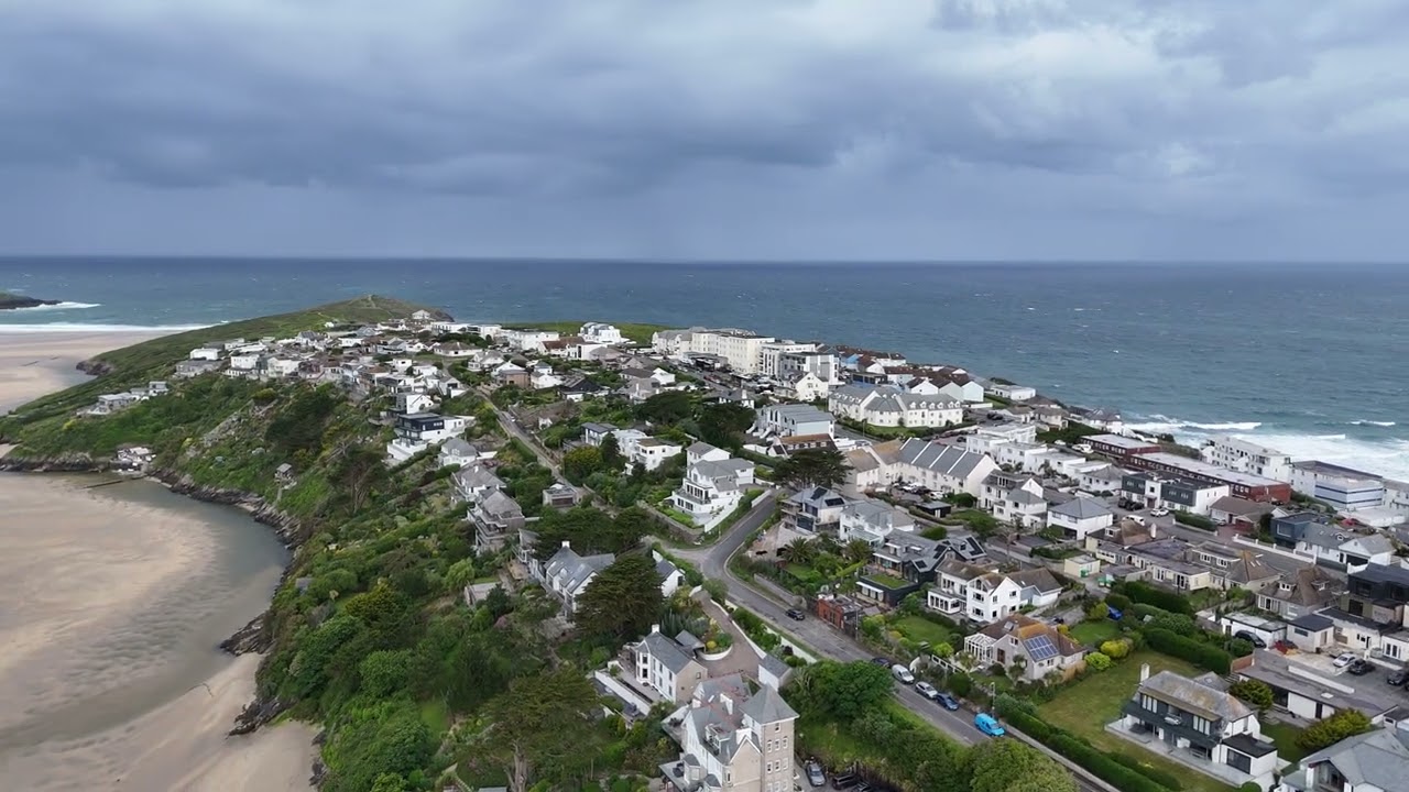 Cornwall Coast in the Wind | 4K Drone Tour from Holiday Home to New Quay & Crantock Beach