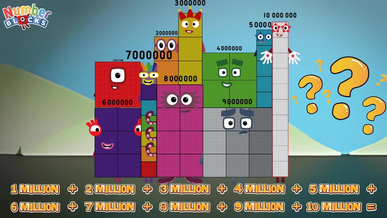 NUMBERBLOCKS TEN GIANT NUMBER ADDITION | FIND THE SUM OF BIG NUMBERS | LEARN TO COUNT | COLORART_ID