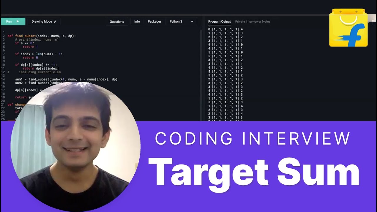 Leetcode Target Sum Solution by Flipkart Software Engineer