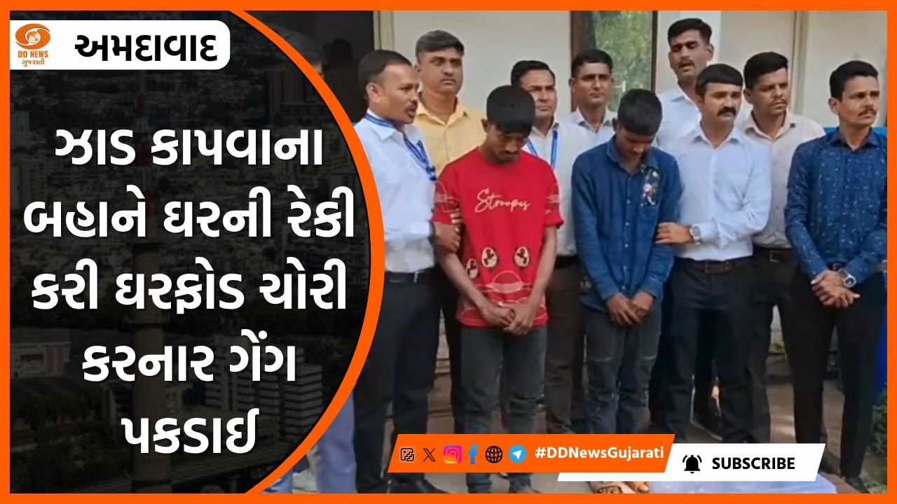 Ahmedabad: ઝાડ કાપવાના બહાને ઘરની રેકી કરી ઘરફોડ ચોરી કરનાર ગેંગ પકડાઈ