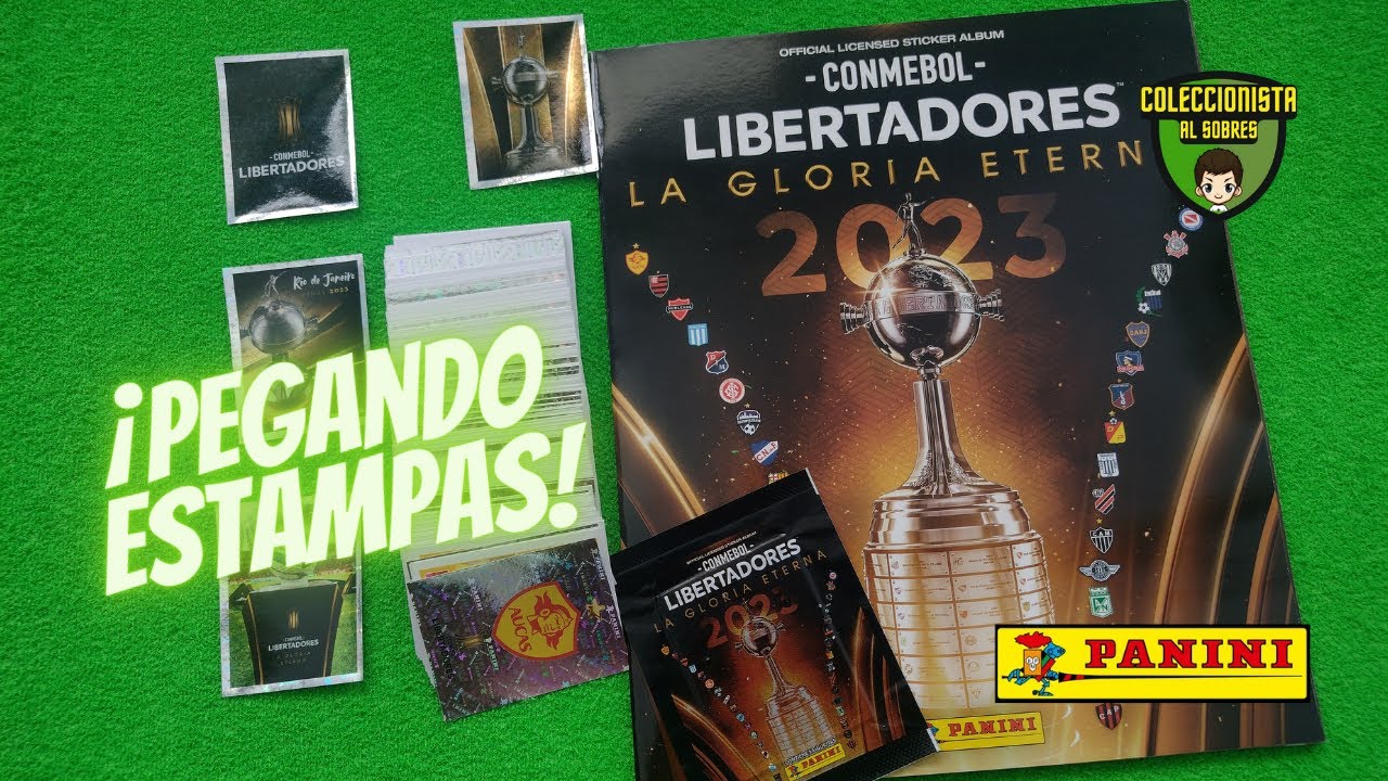 Pegando estampas del álbum copa Libertadores 2023