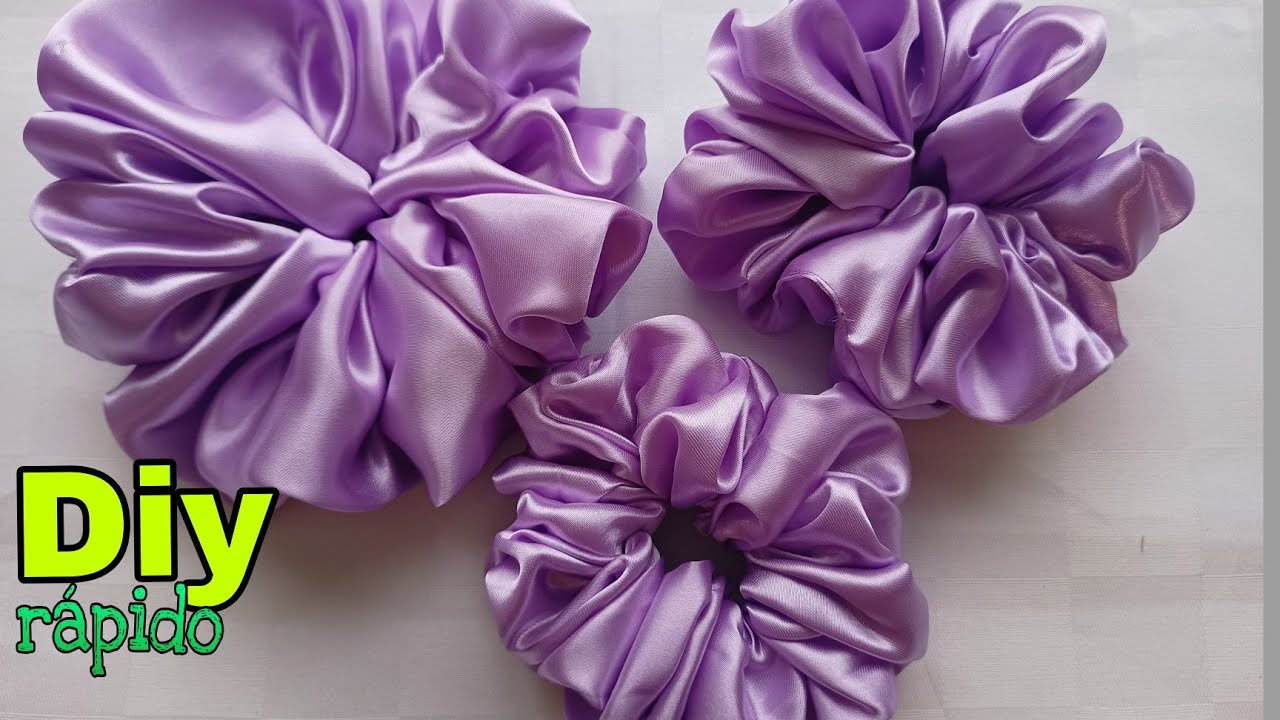 Scrunchies en 2 minutos, hazlo para negocio, cómo hacer un coletero para cabello, diy escronchies