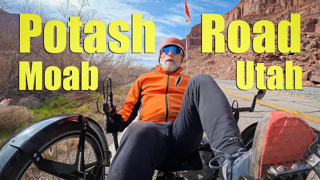 Virtual Ride: Potash Road along Colorado River Canyon in Moab on AZUB Ti_Fly Recumbent Trike