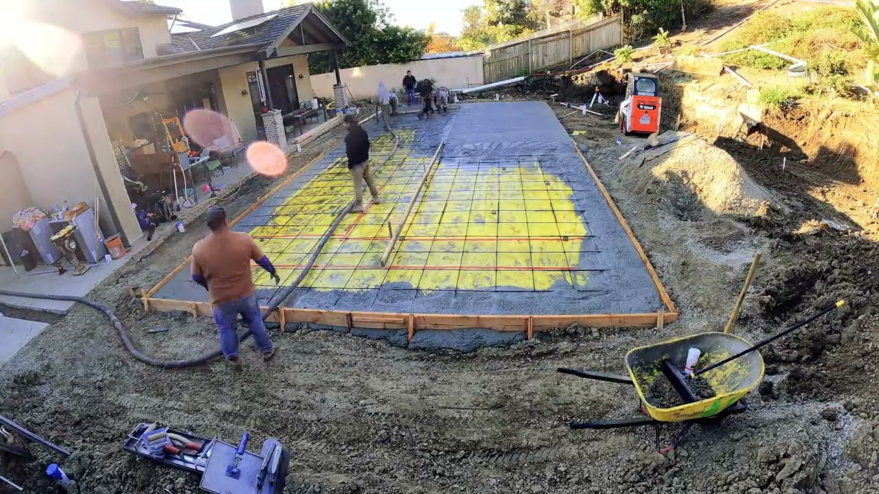 How To Build a Pickleball Court - Concrete Pour Day - San Clemente - Abode Landscaping