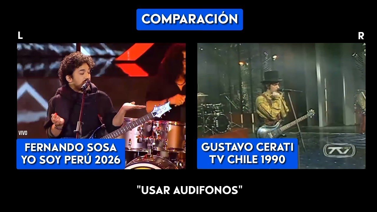Fernando Sosa como Gustavo Cerati ▪︎ Comparación en 