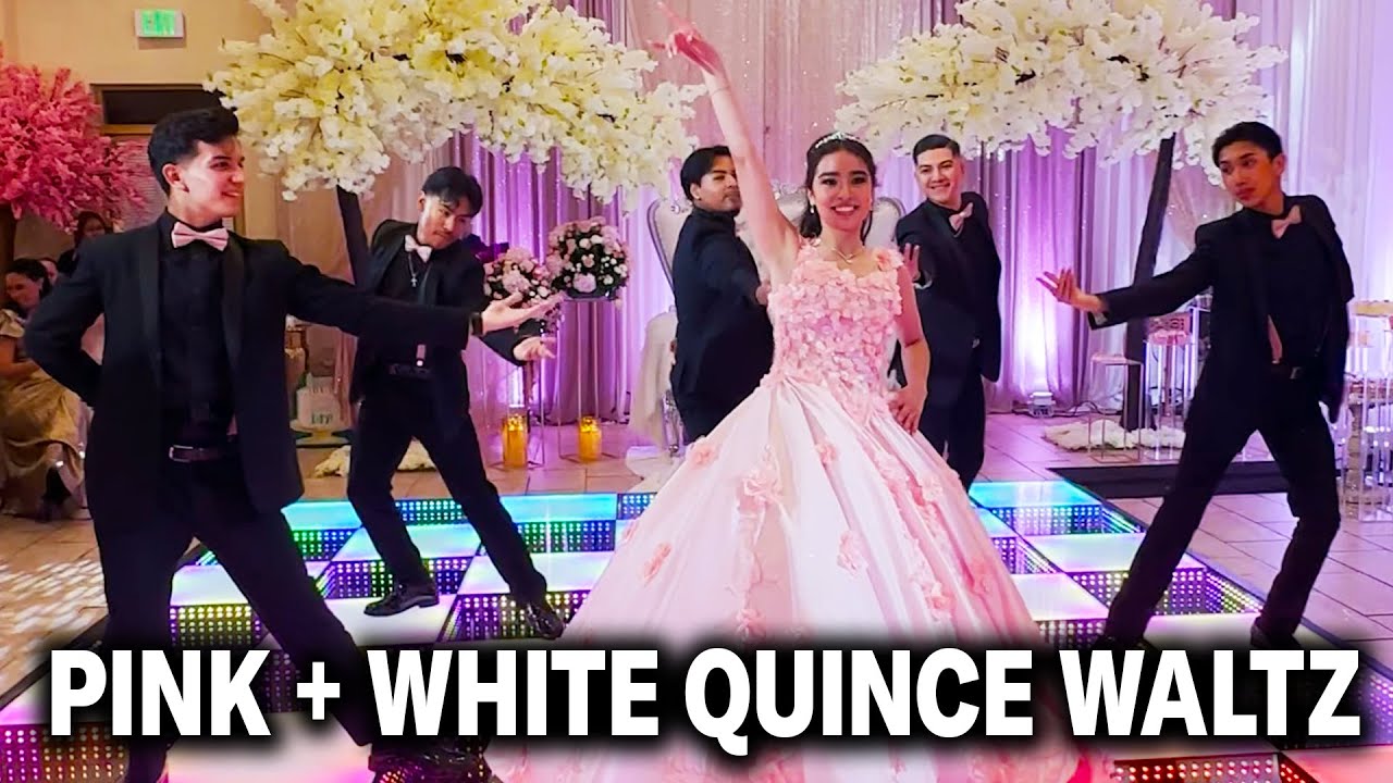 Pink + White Quince Waltz | Chambelanes for rent | We Travel | Fairytale Dances