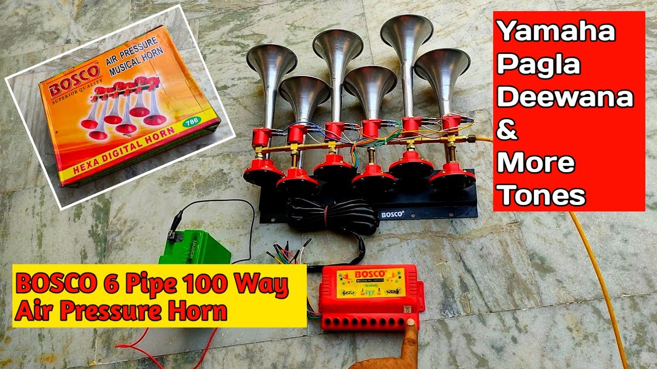 BOSCO | 6 Pipe 100 Way | Air Pressure Horn | With Piano Switch | Quality Lovers | 2021