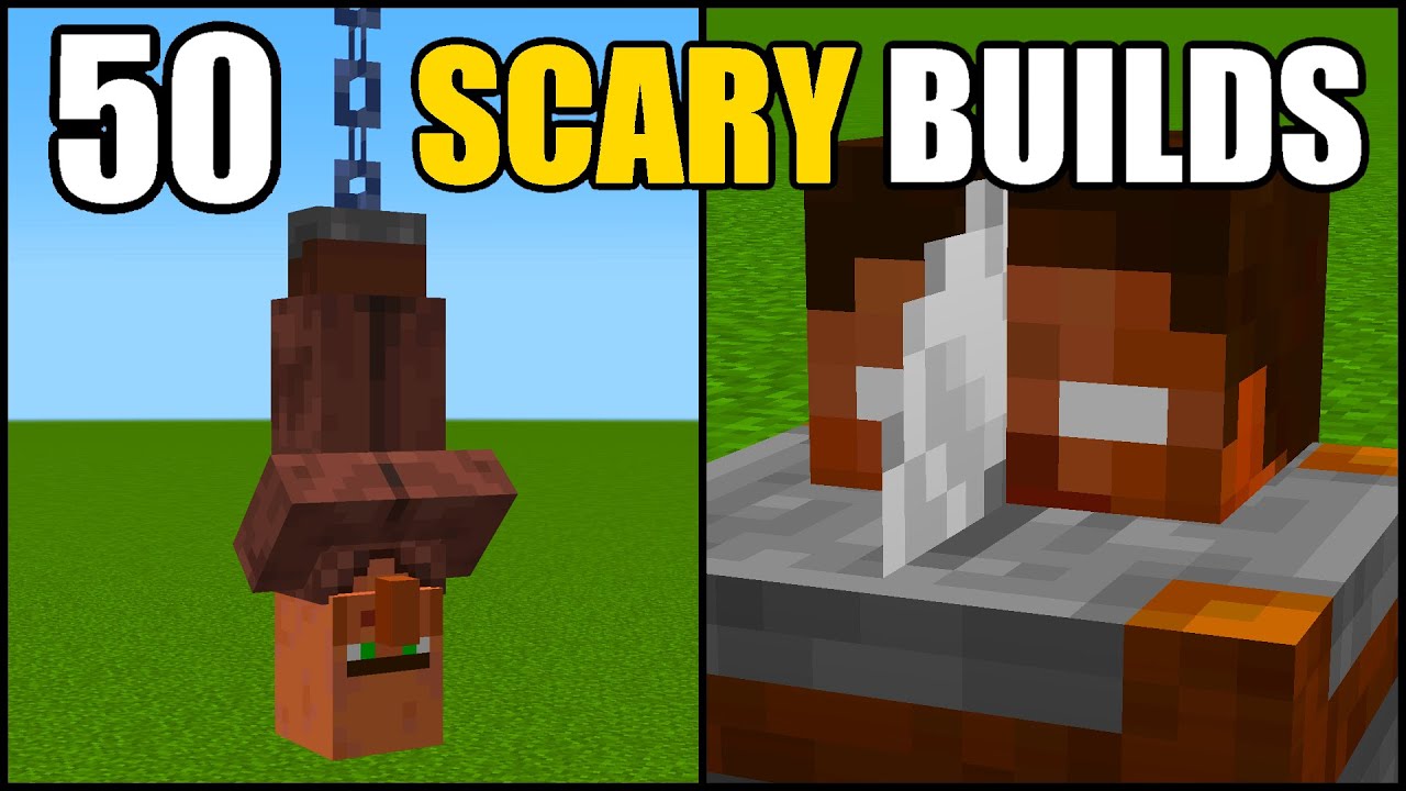 Minecraft | 50 Scary Builds Hacks!