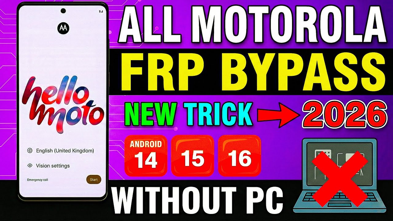 🔓 How to Bypass Google Lock (FRP) on Motorola 2026 | Android 14/15/16 | No PC | Easy Method