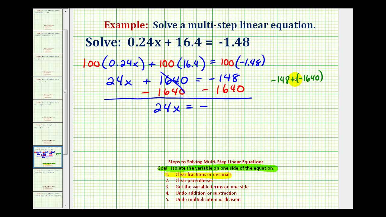 Ex:  Solve a Two-Step Equation with Decimals