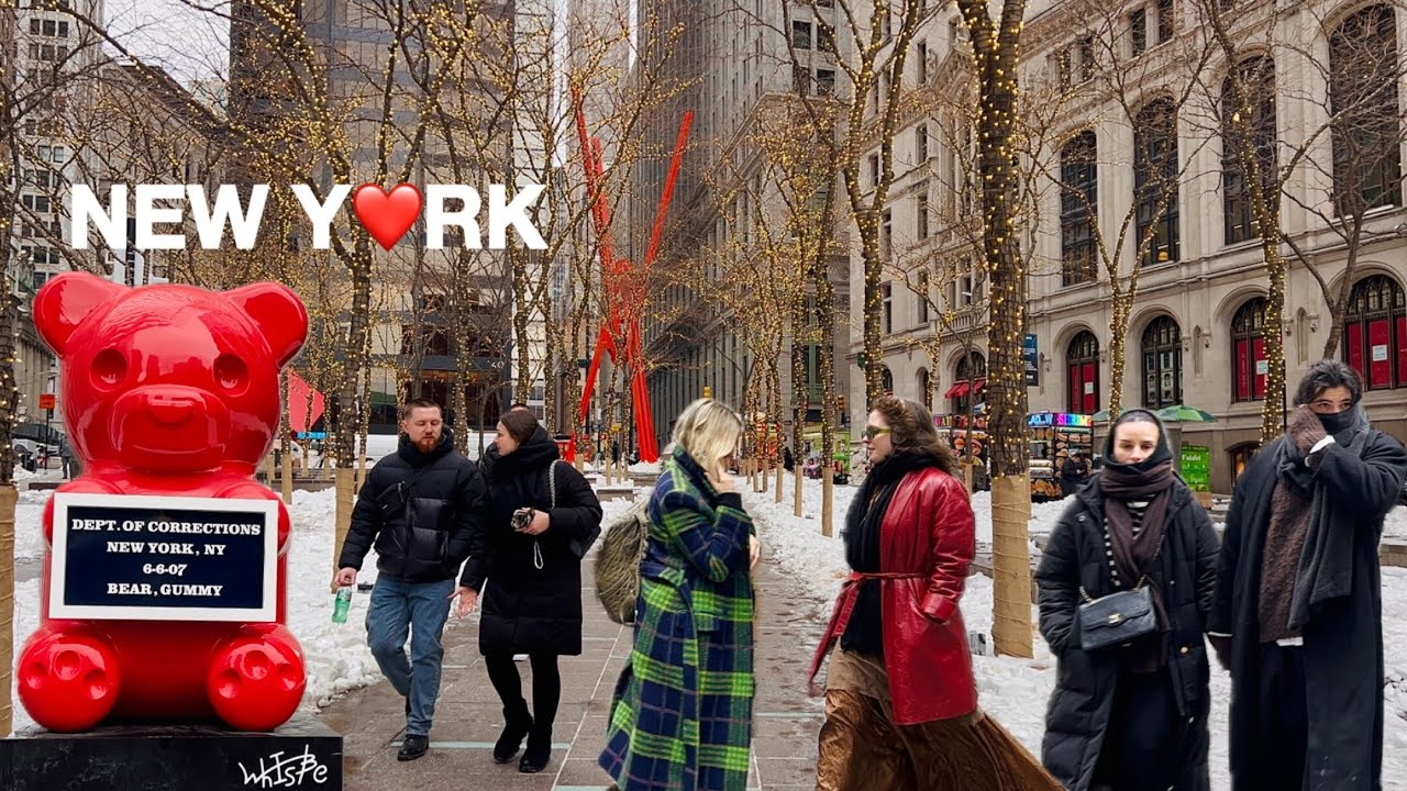 [4K]🇺🇸NYC Winter Walk🗽Iconic TriBeca & Wall Street in NYC 😍🥟 Lunch at Dim Sum Palace | Feb 2026