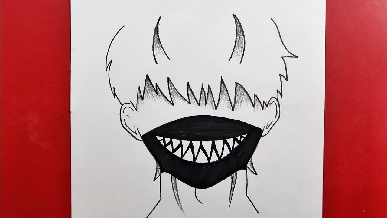 Easy Anime Boy Sketch Wearing Face Mask / Kolay Karakalem Anime Erkek Resmi Nasıl Çizilir