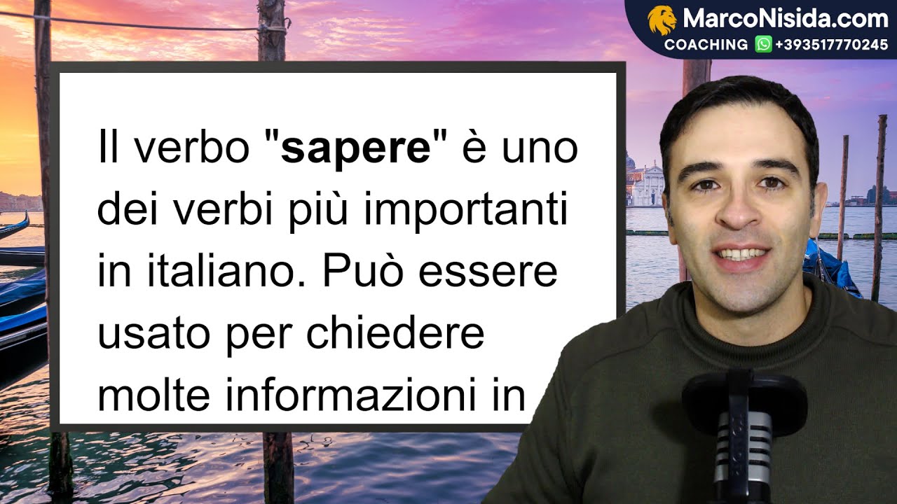 Curso de Italiano para Principiantes 17 SAPERE Verbos Italianos con Frases Útiles