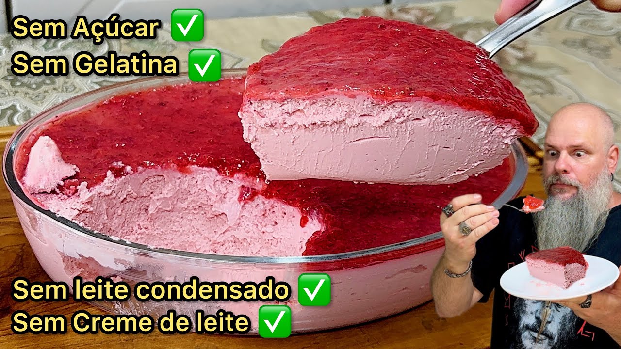 🍓MOUSSE DE MORANGO DIET SEM AÇÚCAR