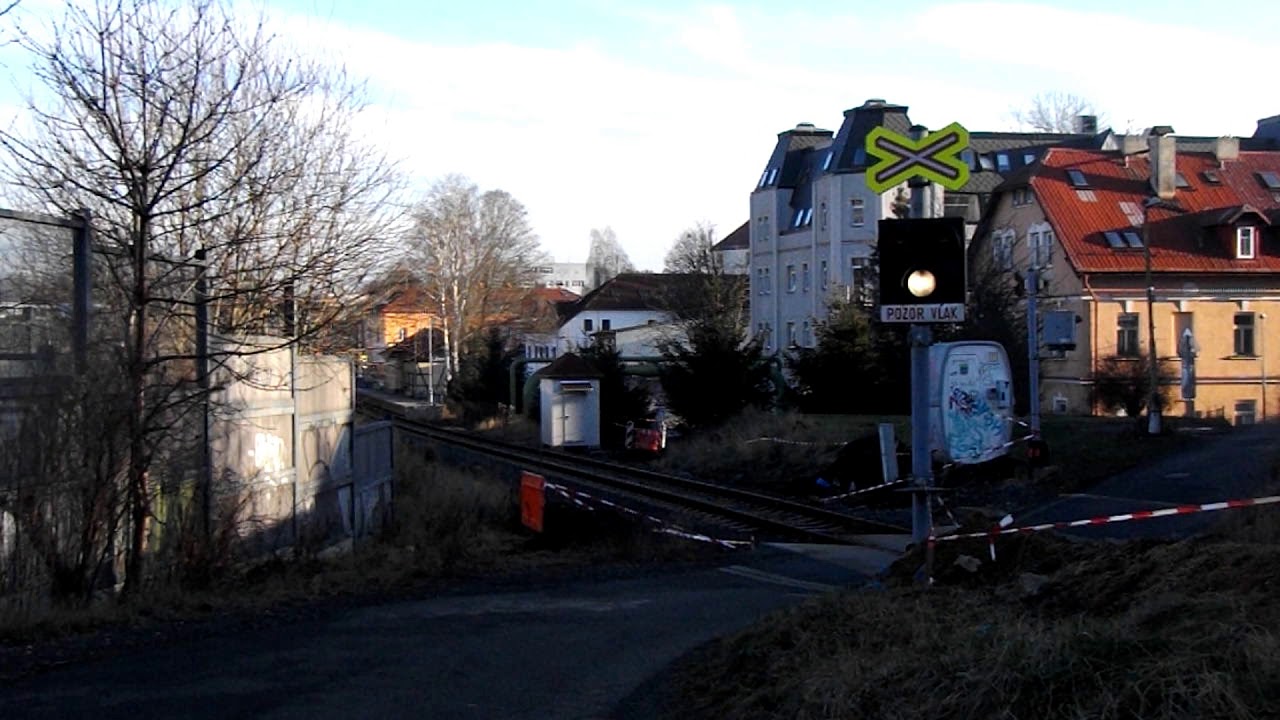 Železniční přejezd Liberec - Rochlice #1 30.12.2020 / Czech level crossing