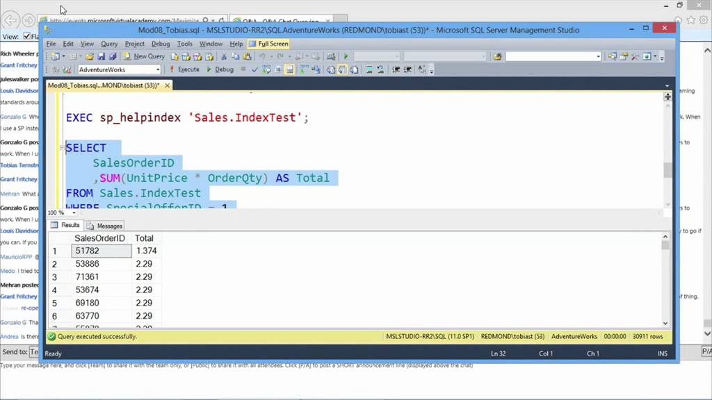 08 -Querying Microsoft SQL Server 2012 -  Retrieving SQL Metadata and Improving SQL Performance