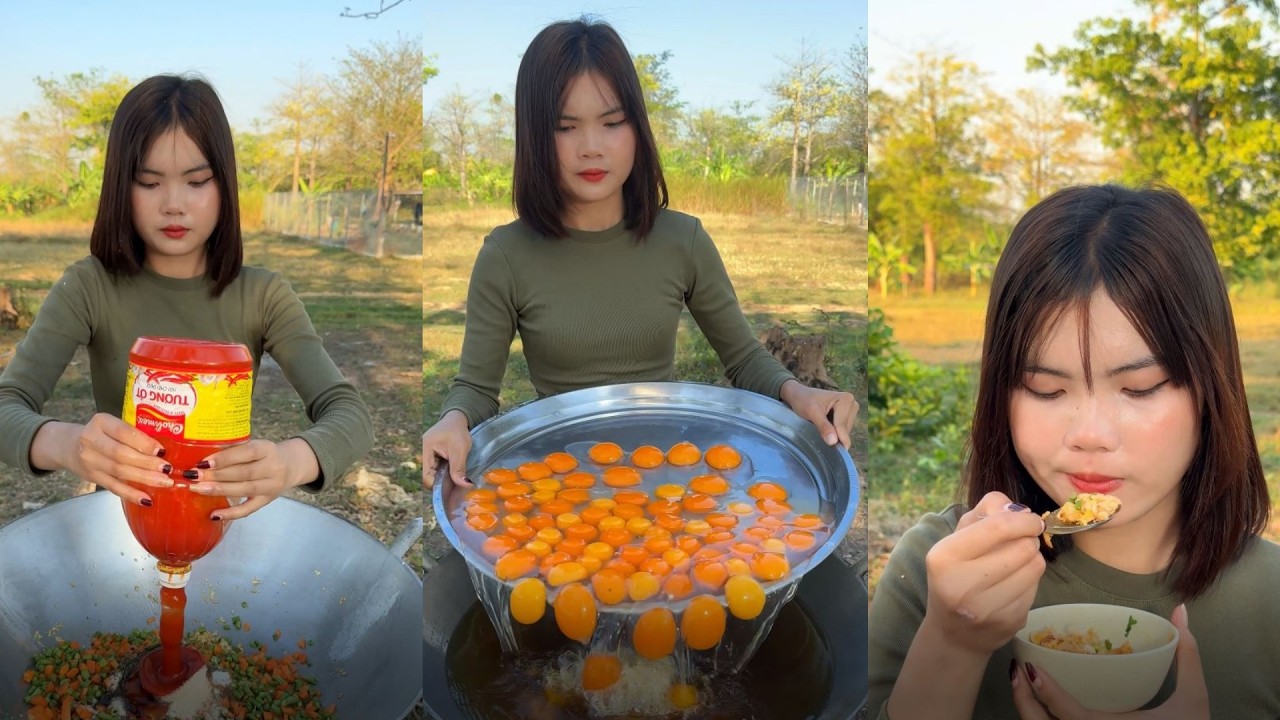Amazing cooking deep fried egg recipe