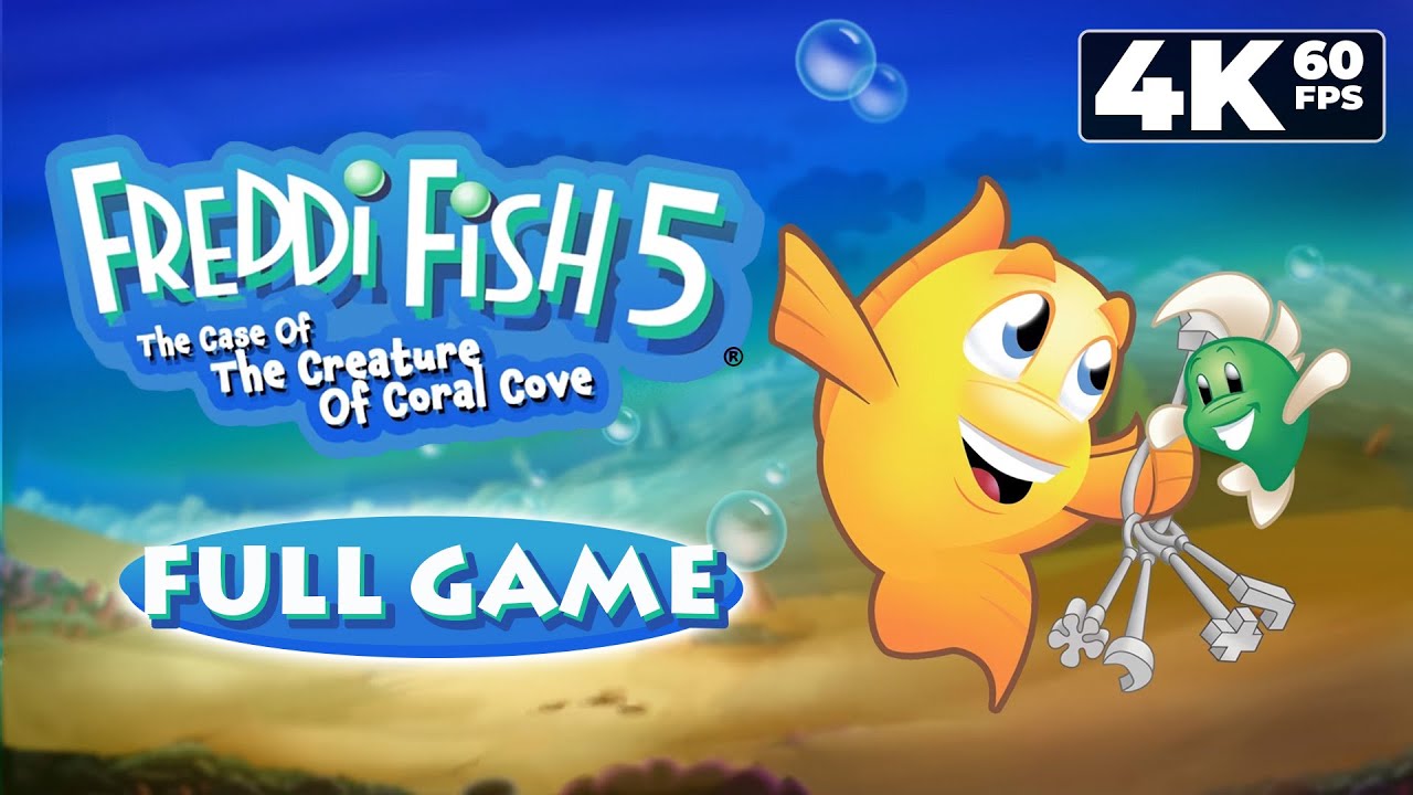 Freddi Fish 5: The Case of The Creature of Coral Cove (PC) - 4K60 Full Game Walkthrough - NC