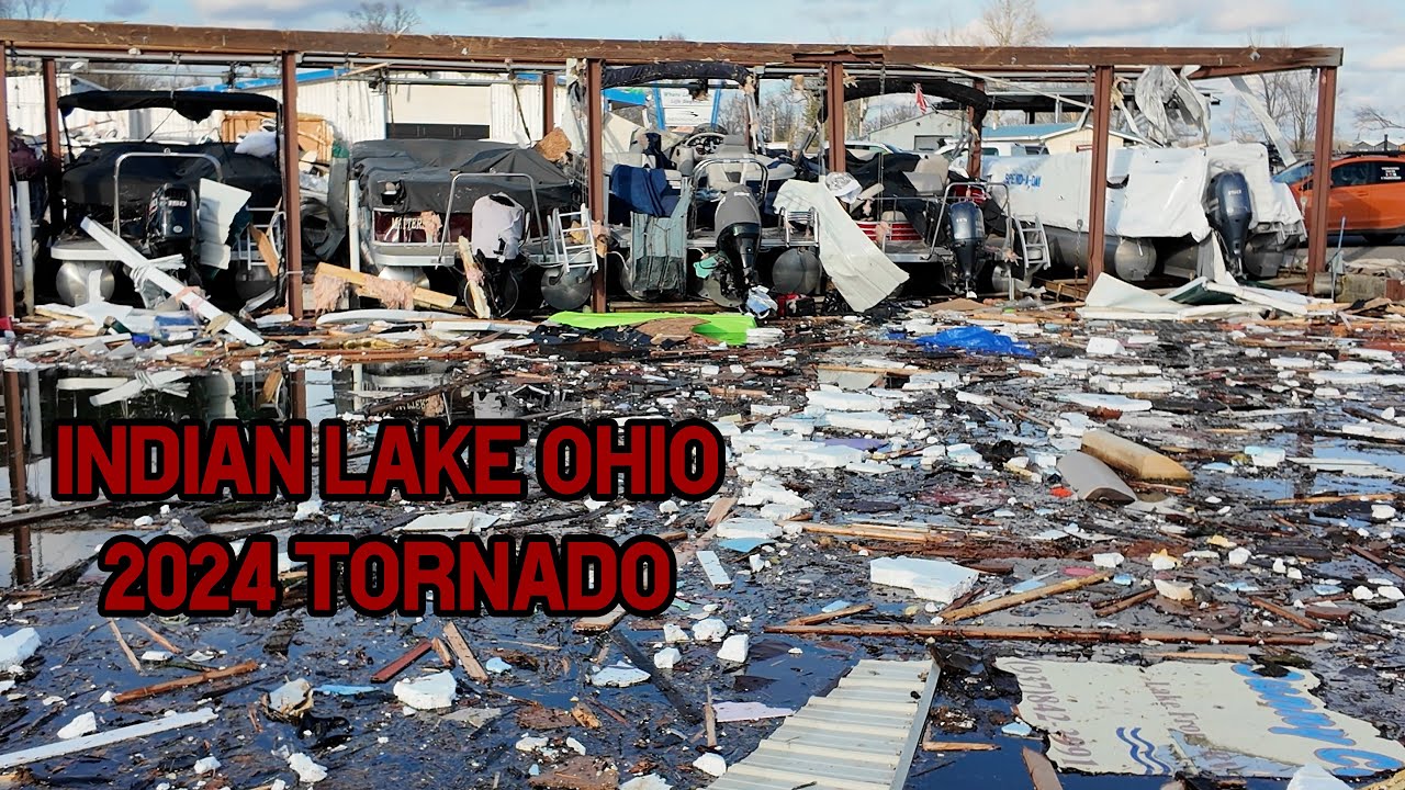 Indian Lake (Russells point) Ohio F3 Tornado Aftermath. Orchard Island