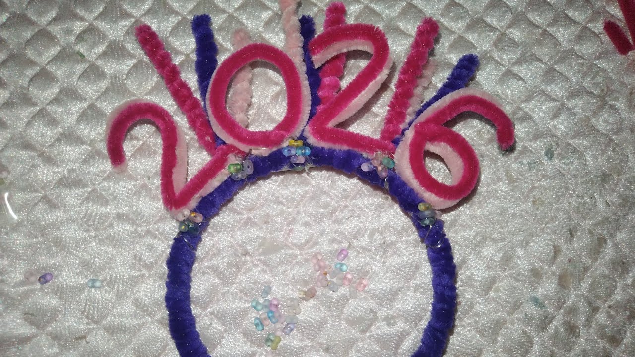 HOW TO MAKE HEADBAND FOR NEW YEAR 2026 MADE OF FUZZY WIRE #NEWYEAR2026 #HEADBAND #NEWYEARHEADBAND 