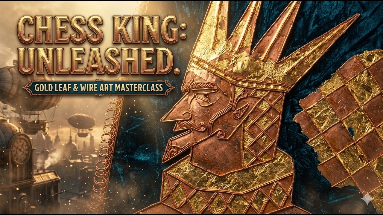  Chess King | Creating Art with Gold leaf foil copper wire 