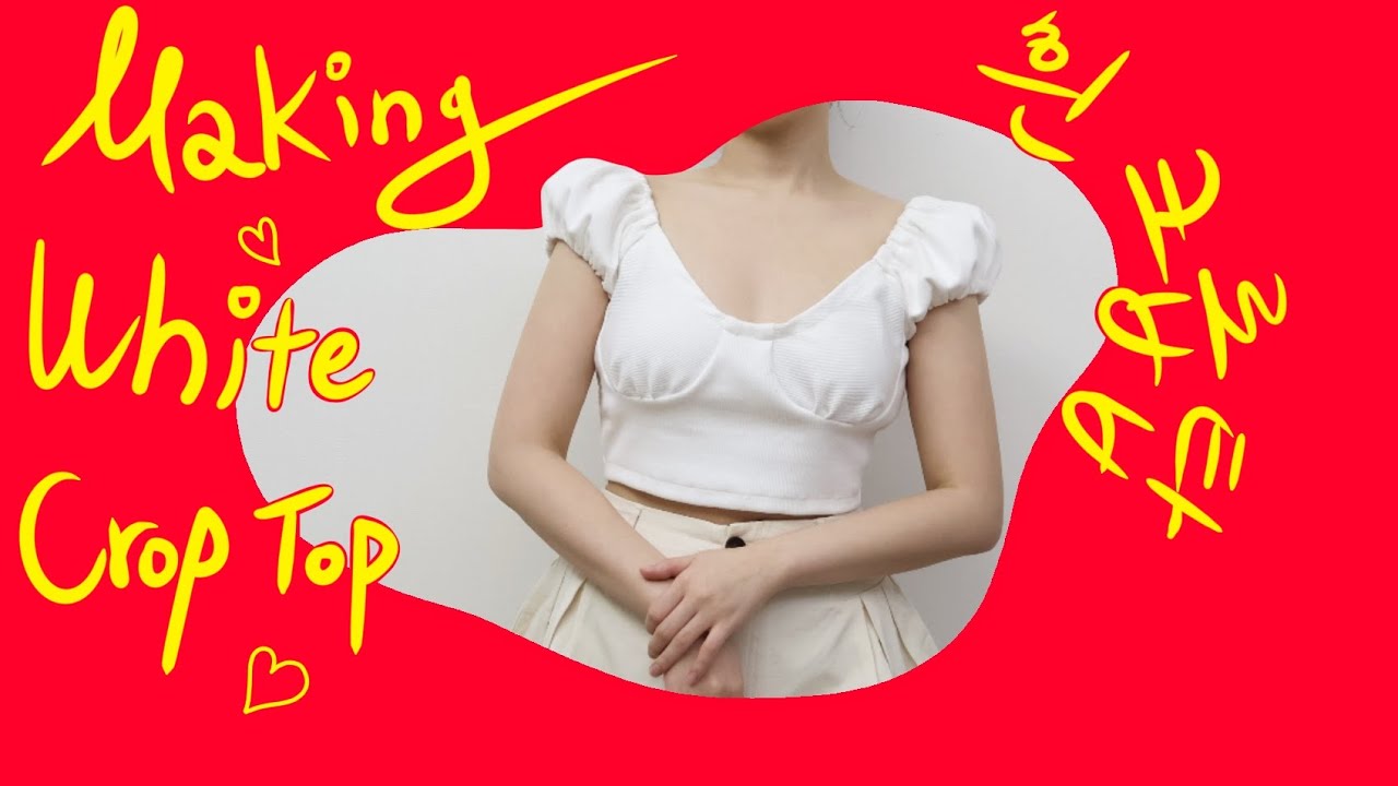어깨 셔링 포인트가 있는 화이트 크롭탑 만들기 | Making a white crop top t-shirts | 오프숄더 | 패턴사 | pattern maker