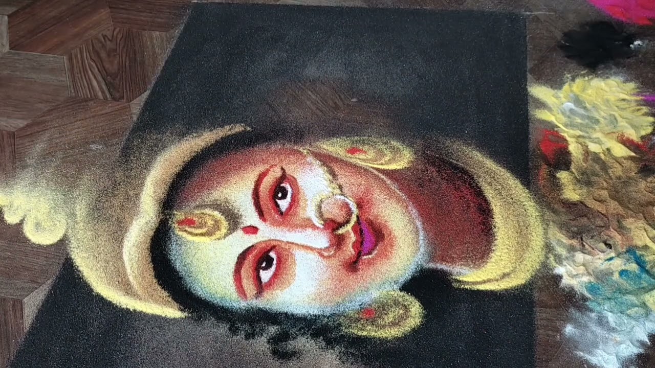 Durga Mata Easy Face Rangoli Design | Navratri | #new | step by step