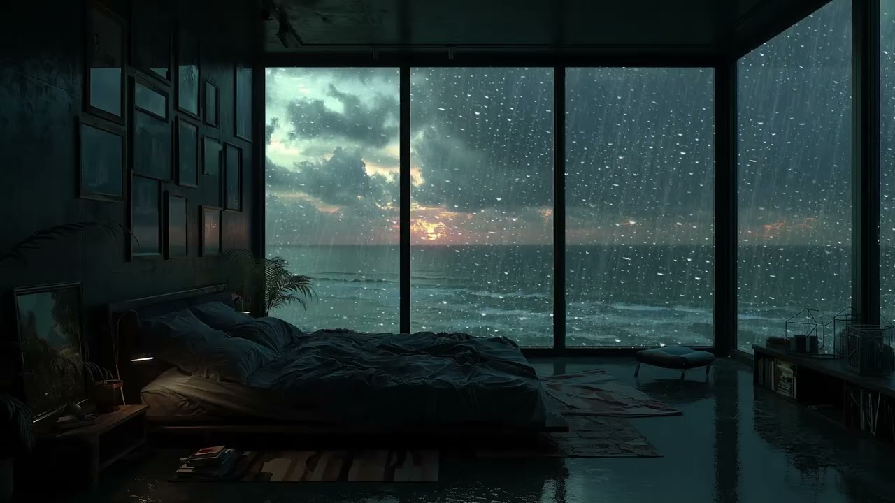 3 Hours Sea Waves & Soft Piano 🌊 Relaxing Night Sounds