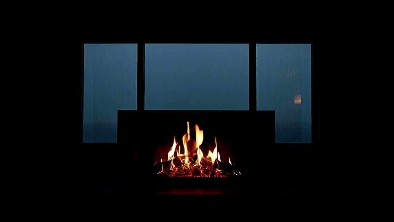 Protected by the Fire | Rainy Night Fireplace for Deep Rest | Quiet Ember