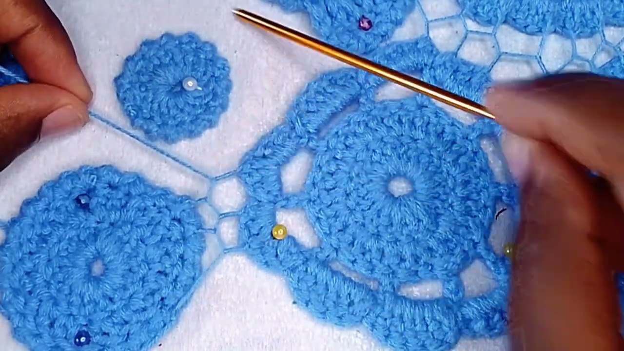 Irish Lace Netting Tutorial||How to Join Irish Crochet Motifs #crochet#irishlace#irishcrochet