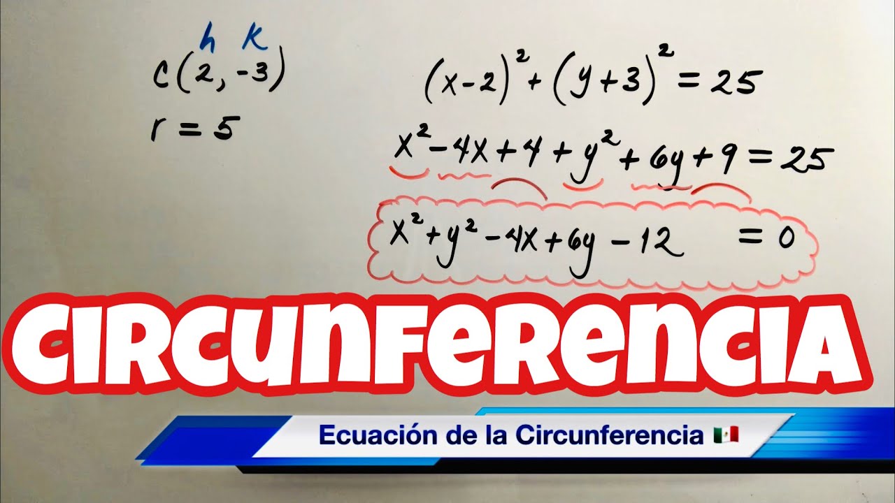 Ecuación de la CIRCUNFERENCIA (Ecuación ORDINARIA y GENERAL)