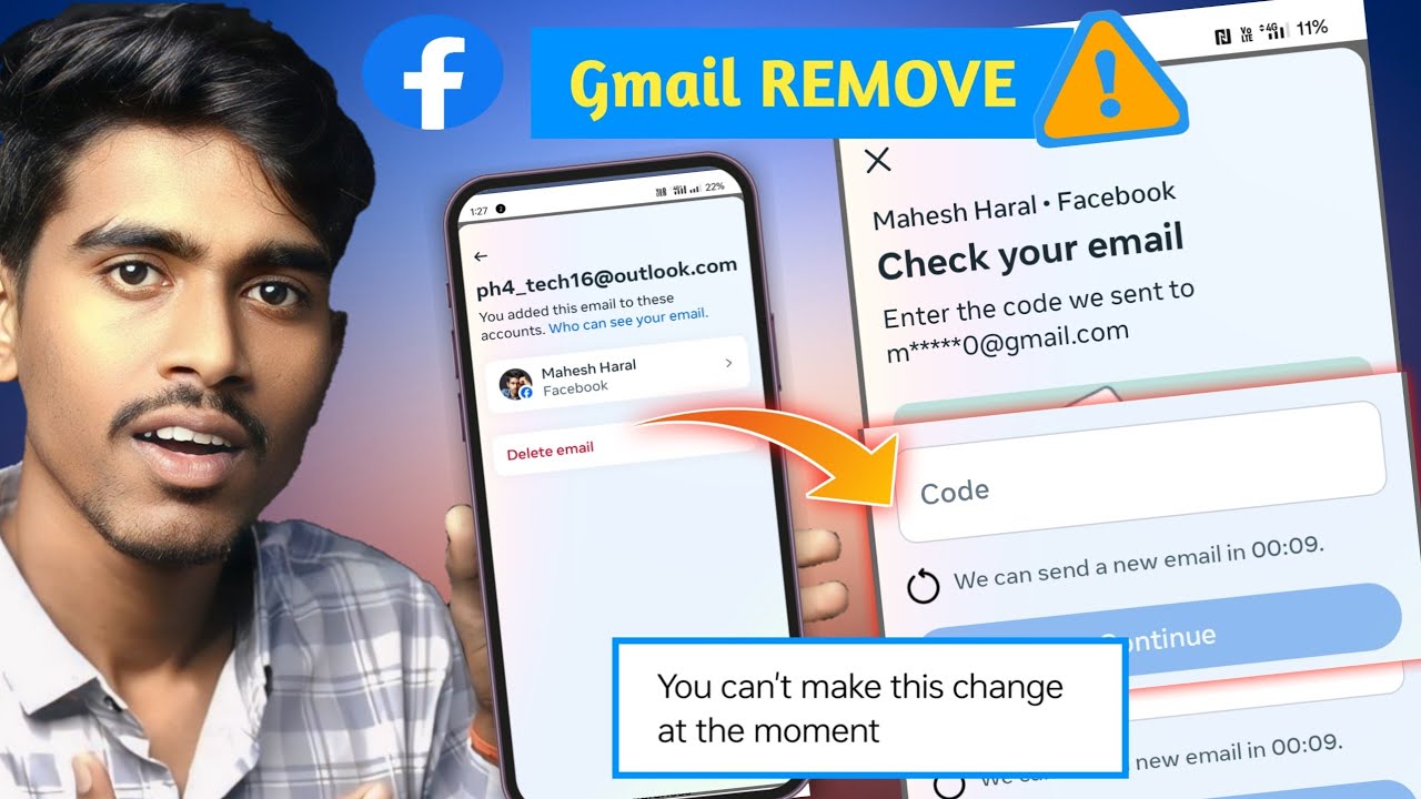 How to Remove Gmail from Facebook 2026 Check your email problem | email remove problem in facebook